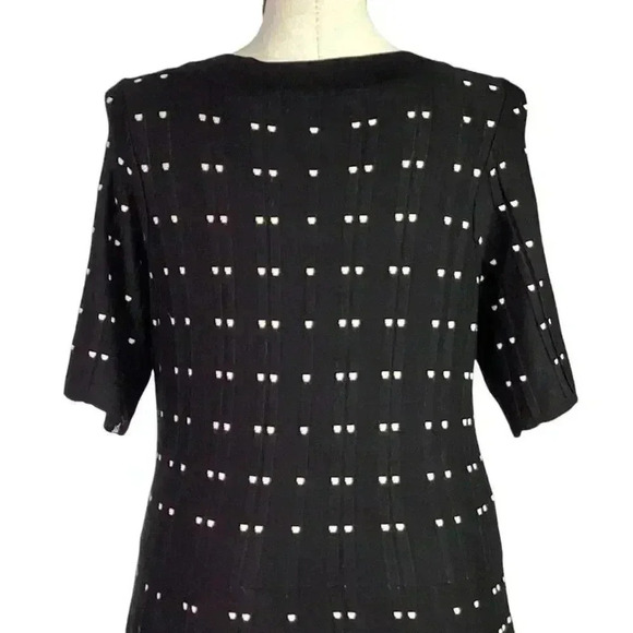 Danny and Nicole Sweater Dress Women 3X Black Geometric Short Sleeve Scoop Neck - Picture 6 of 7